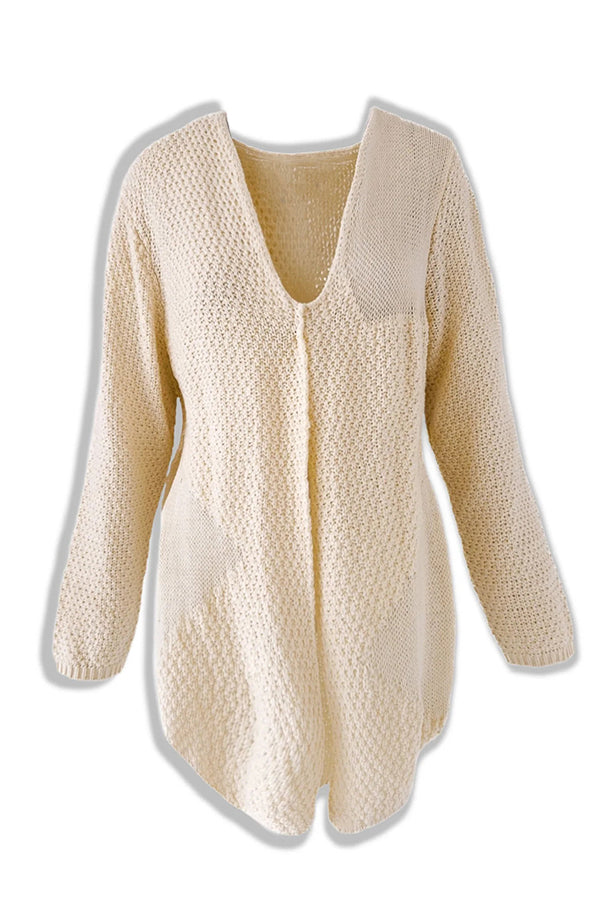 Cardigan en tricot mi-long confortable
