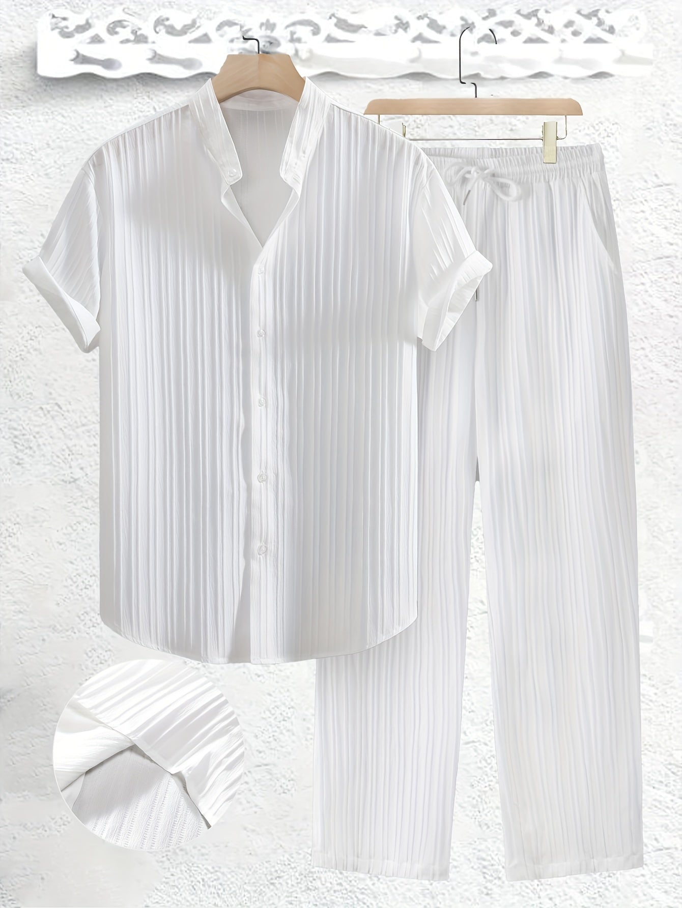 Ensemble Moderne à Col Chemise et Pantalon pour Homme