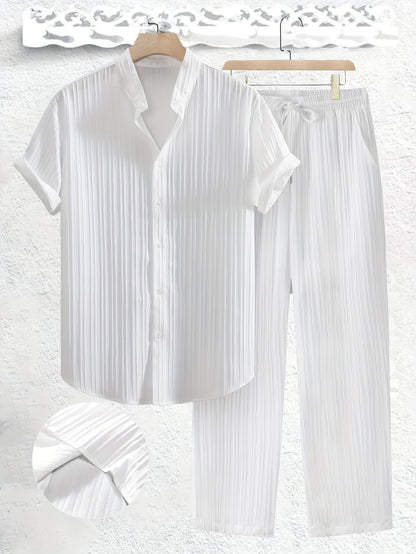 Ensemble Moderne à Col Chemise et Pantalon pour Homme