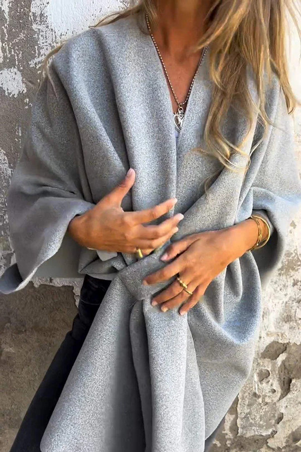 Manteau Femme Chic V Cou Loose Cape