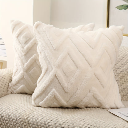 Housses De Coussin Velours Neige Douces 2pcs