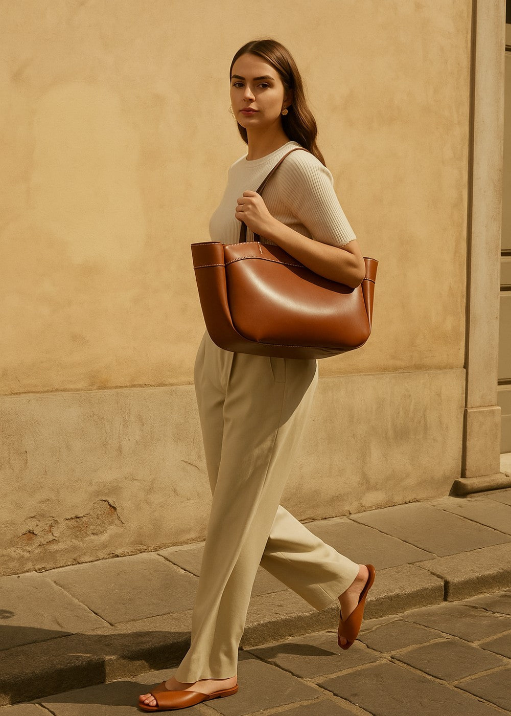 Sac fourre-tout en cuir classique