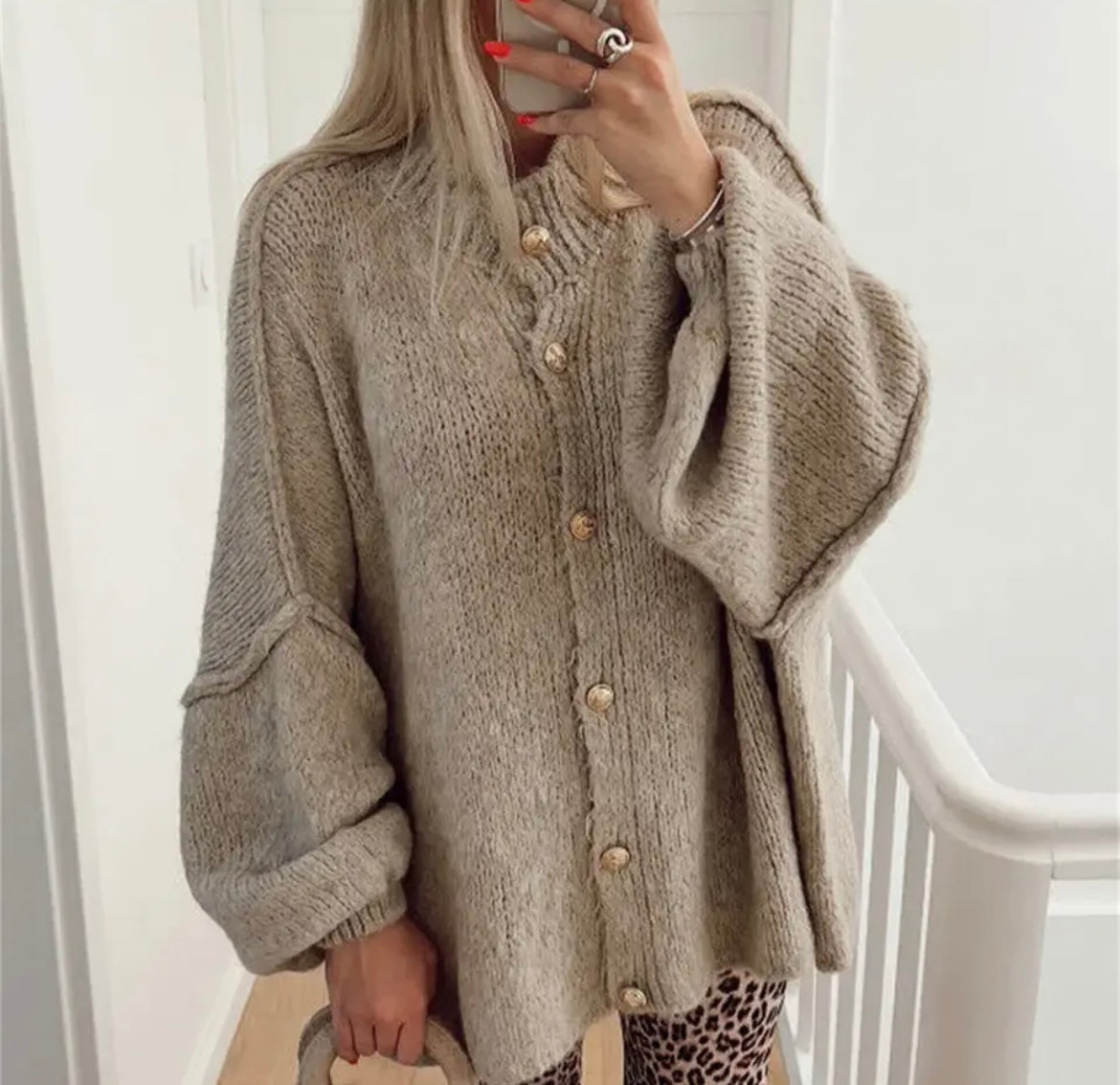 Cardigan en maille oversize confortable