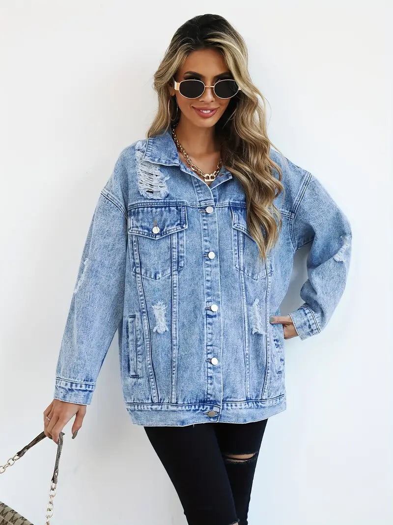 Veste en Jean Oversize Tendance pour Femmes