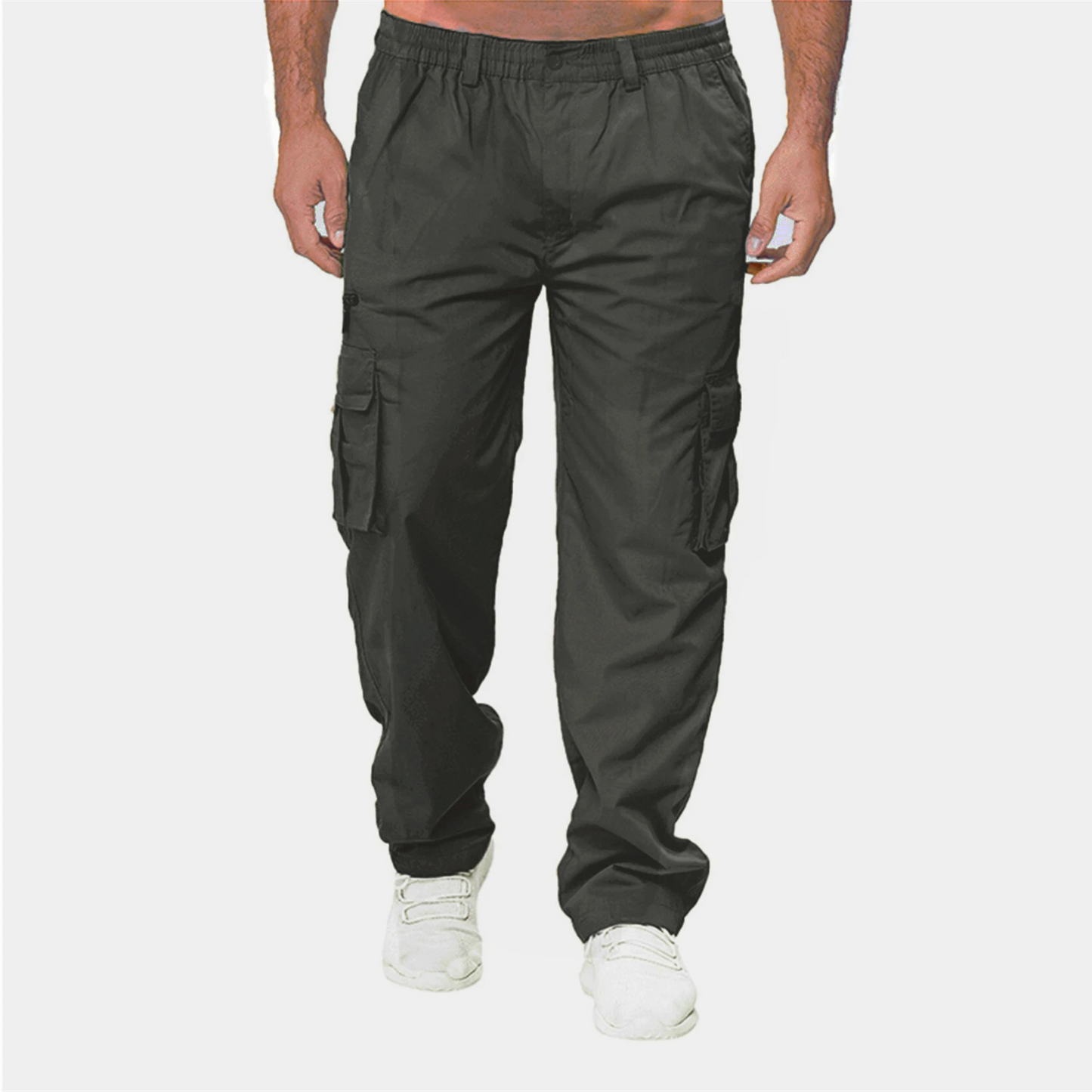 Pantalon Cargo Droit Homme avec Poches Multiples