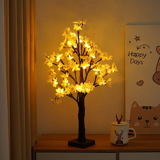 Lampe LED pour arbre à fleurs de poirier