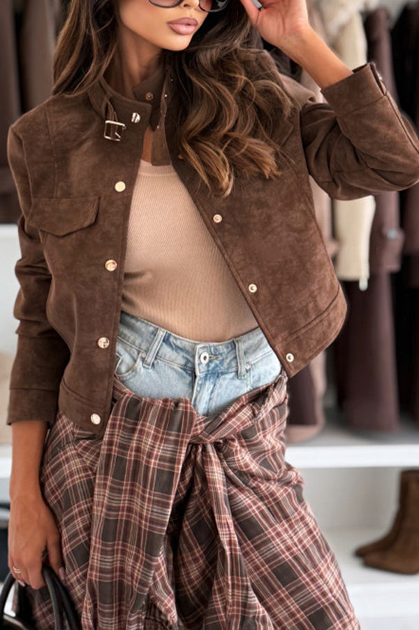 Veste décontractée chic à manches longues avec boutons