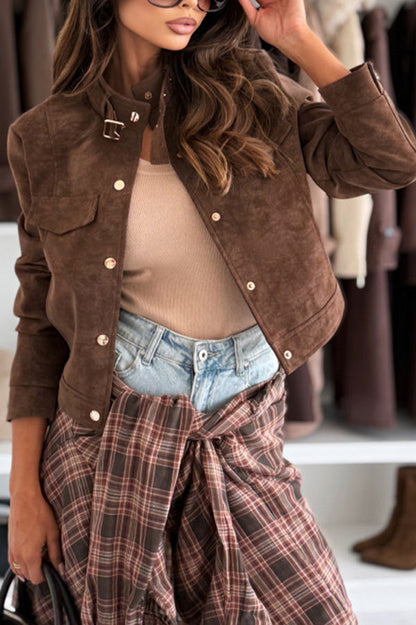 Veste décontractée chic à manches longues avec boutons