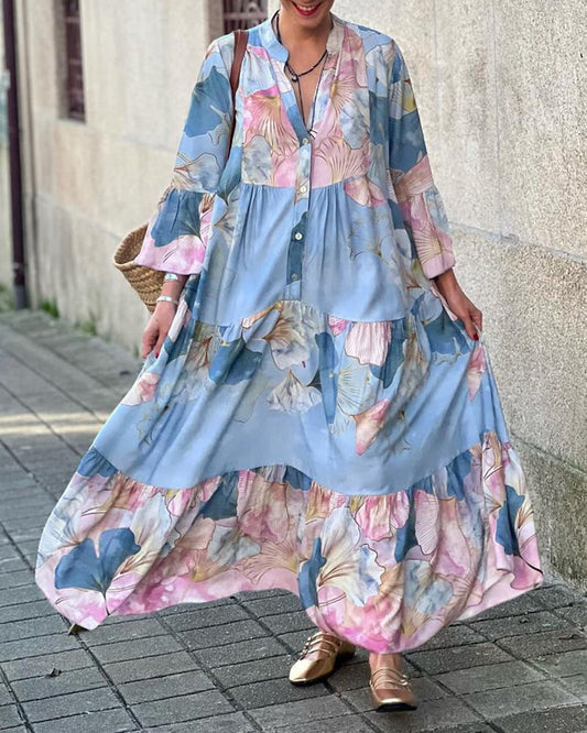 Robe Maxi Florale Décontractée pour Femmes