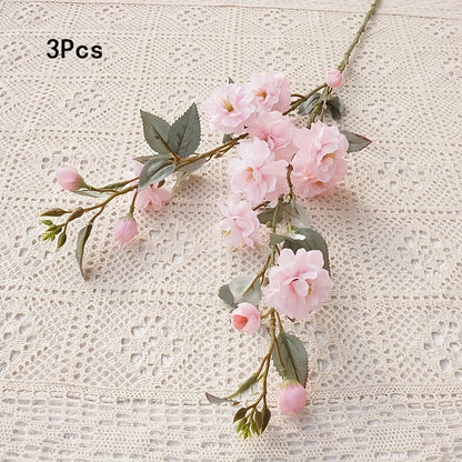 3pcs Élégantes Branches de Fleurs en Soie 90cm