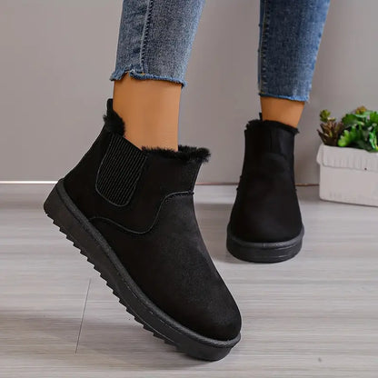 Bottes D'hiver Basses en Daim Elégantes pour Femmes