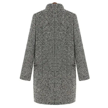 Manteau Mi-Long Boutonné Isolé Chic pour Femme