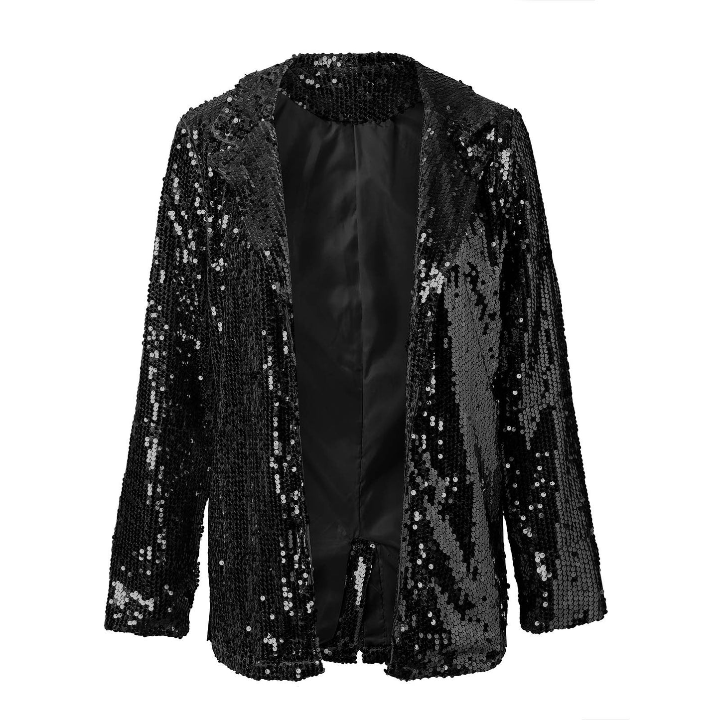 Manteau Blazer Festif Long Brillant Élégant Femmes