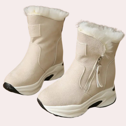 Bottes Hautes en Daim Doublées de Fourrure pour Femmes