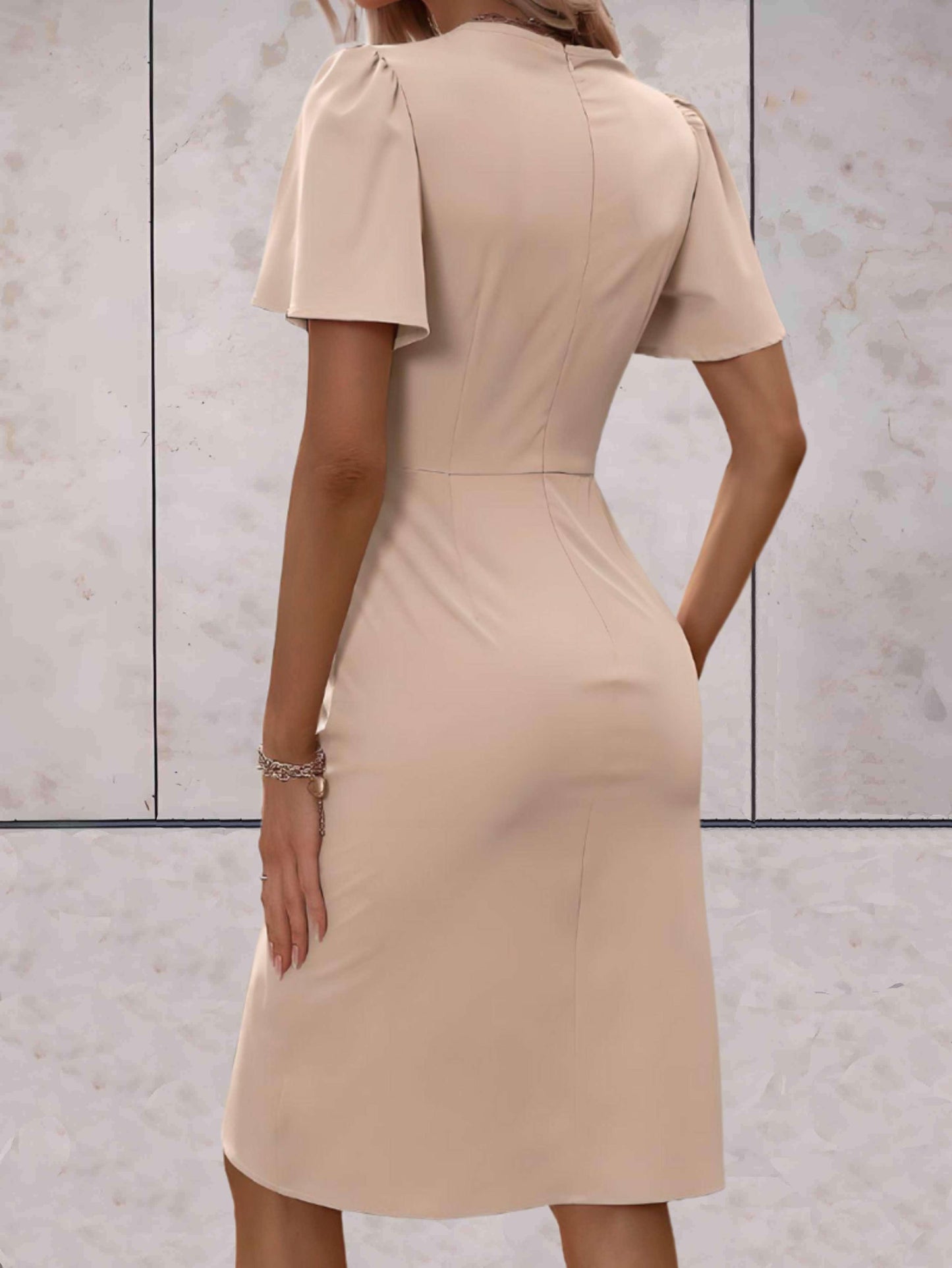 Robe Évasée Femme Élégante Col V pour Soirée