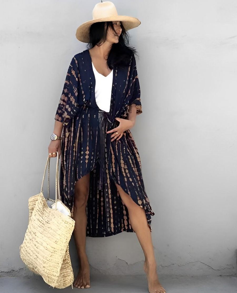 Robe Kimono Style Bohème Élégante Femme