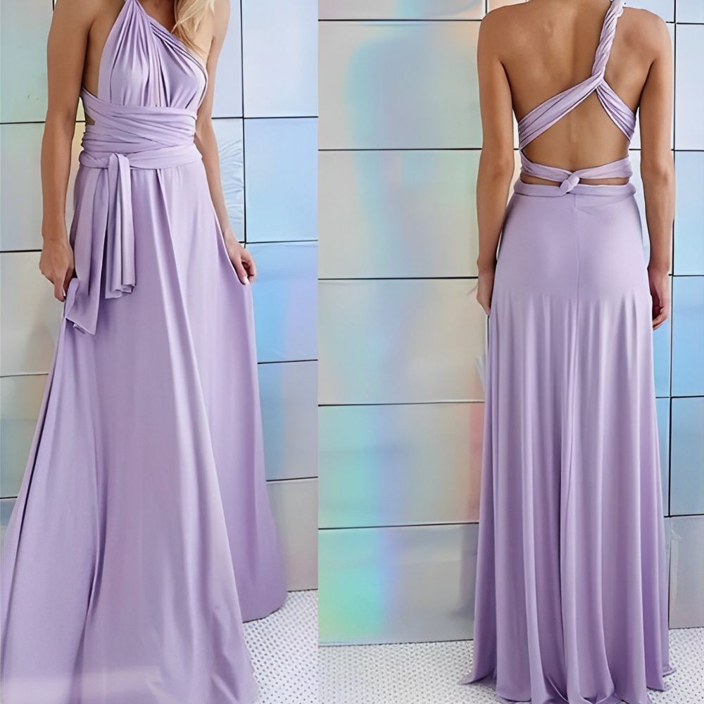 Robe Longue Élégante à Col Halter pour Femme