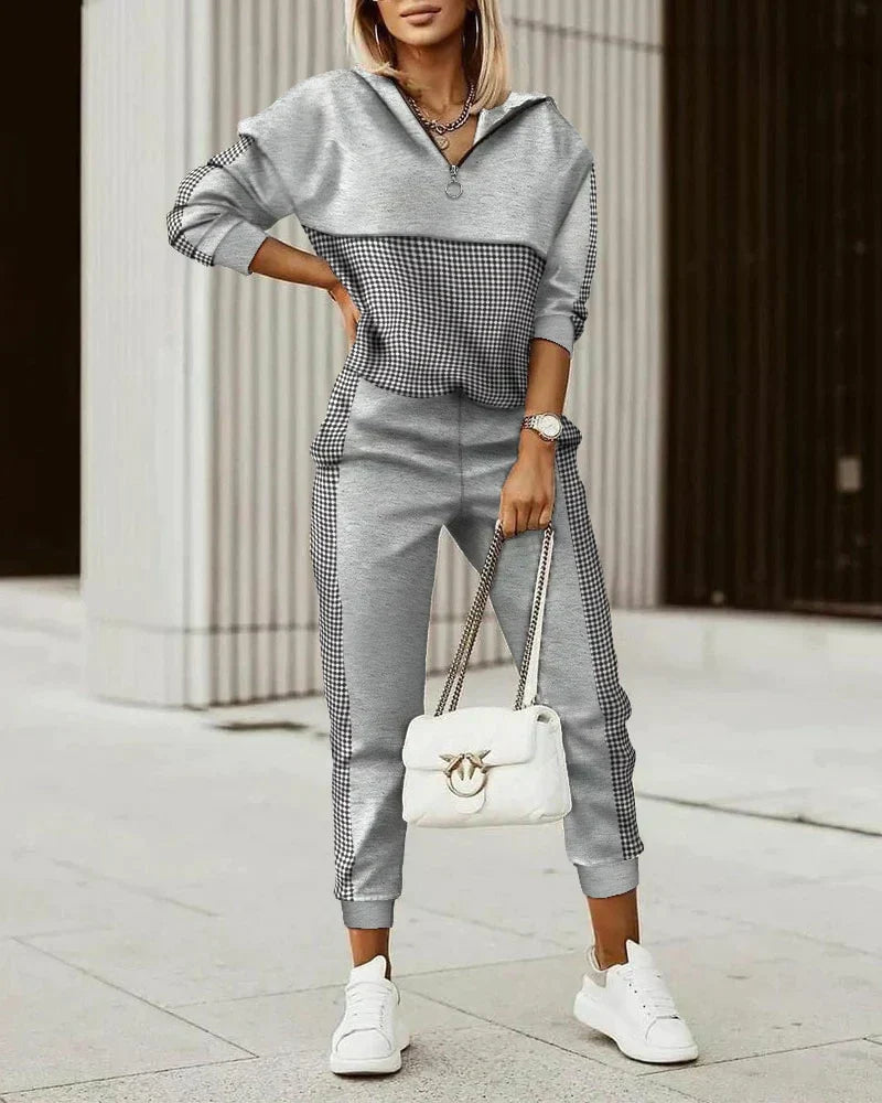 Ensemble Confort Chic à Pull Col V et Pantalone pour Femme