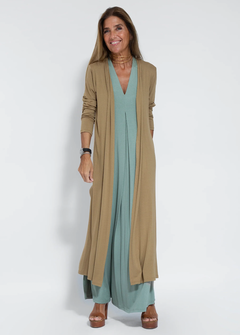 Ensemble Élégant Robe Maxi et Gilet Femmes