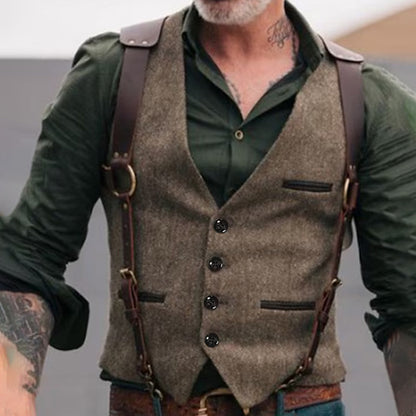 Gilet sans manches léger et stylé à boucle pour hommes