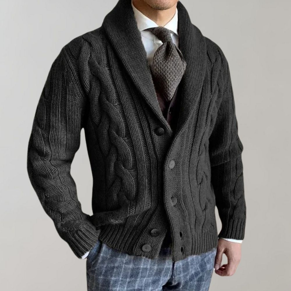 Cardigan côtelé raffiné et premium pour hommes