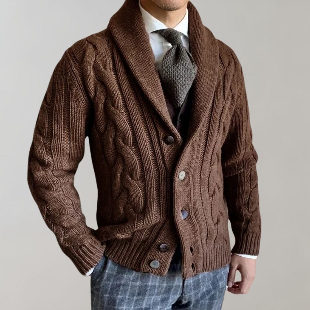 Cardigan côtelé raffiné et premium pour hommes