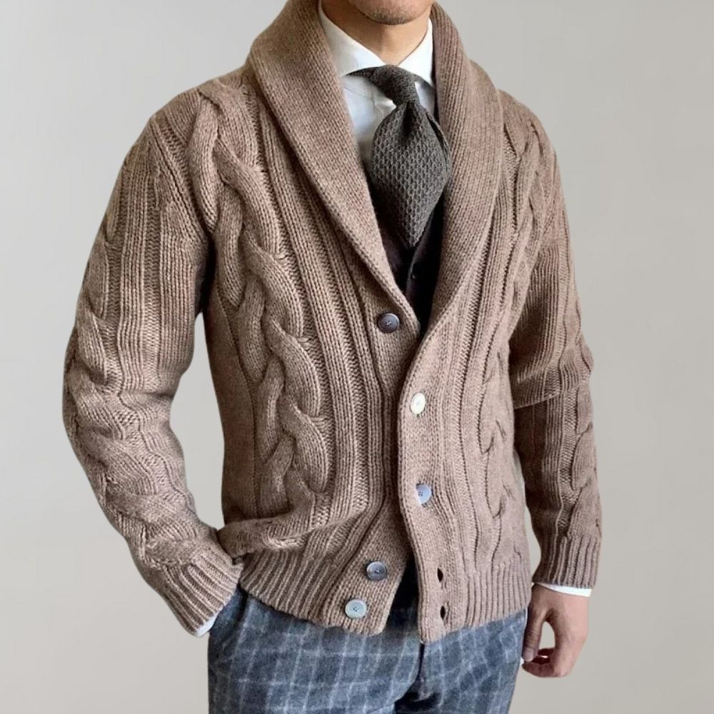 Cardigan côtelé raffiné et premium pour hommes