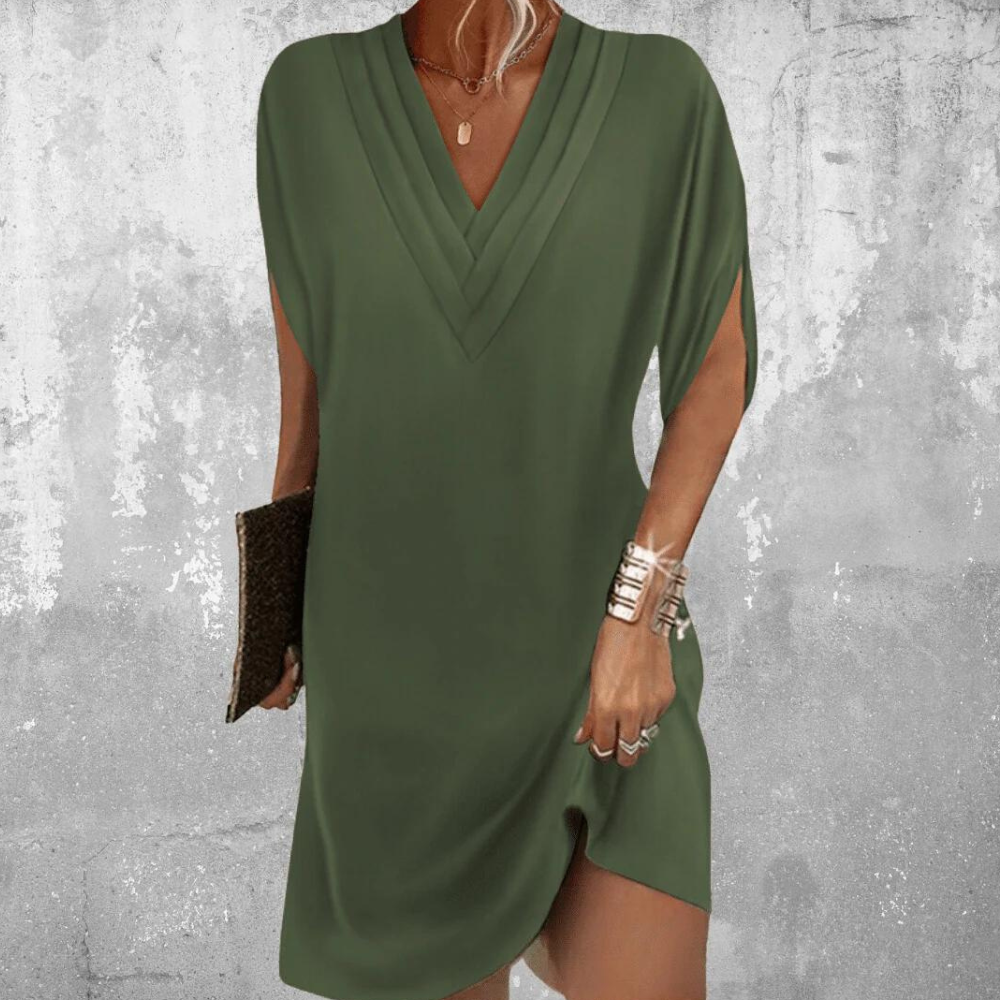 Robe Ample Elégante à col en V pour Femme