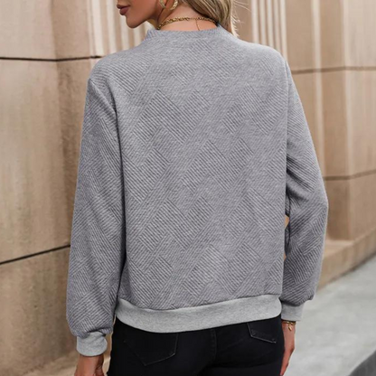 Pull Femme Élégant Col V avec Boutons Stylés