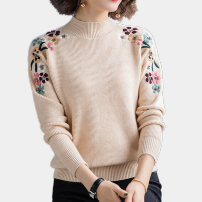 Pull Floral Confortable Stylé Tendance Femmes