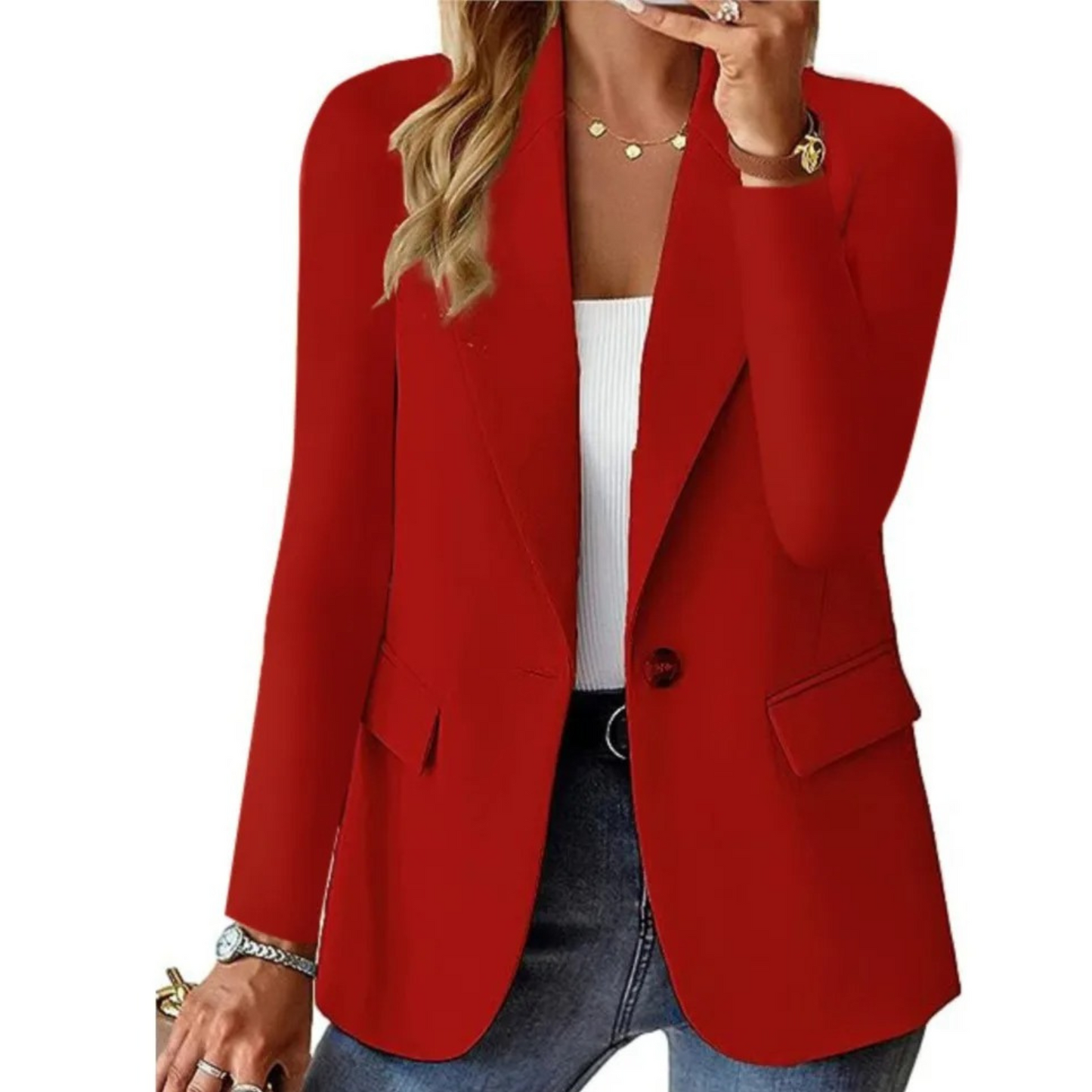 Blazer Chic à Manches Longues Slim Pour Femmes