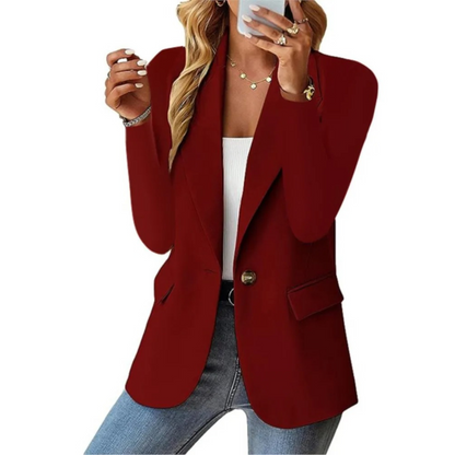 Blazer Chic à Manches Longues Slim Pour Femmes