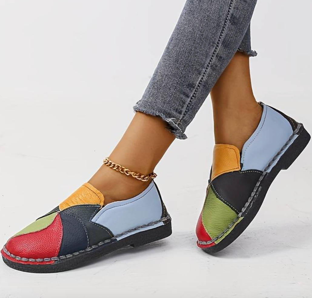 Chaussures à talons bas colorées pour femmes