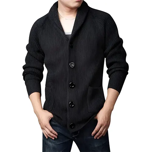 Cardigan d’Hiver Boutonné en Maille Stylé pour Hommes