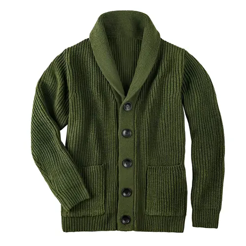 Cardigan d’Hiver Boutonné en Maille Stylé pour Hommes