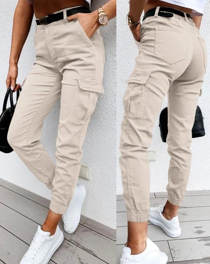 Pantalon Cargo Taille Haute Stylé pour Femme