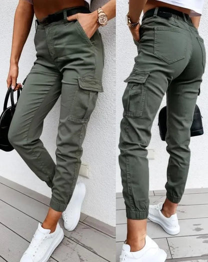 Pantalon Cargo Taille Haute Stylé pour Femme