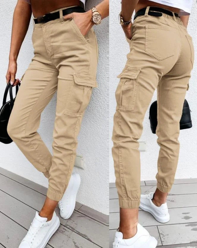 Pantalon Cargo Taille Haute Stylé pour Femme