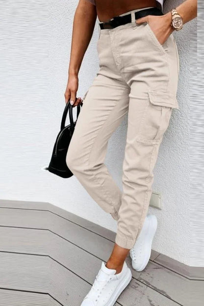 Pantalon Cargo Taille Haute Stylé pour Femme