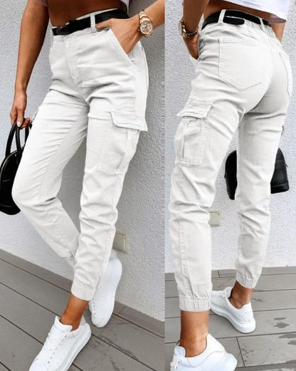 Pantalon Cargo Taille Haute Stylé pour Femme