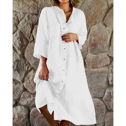 Robe Chemise Classique en Coton Respirant Femme