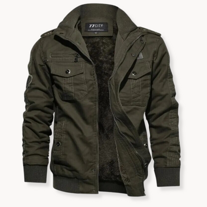 Veste Zippée Cargo en Coton Moderne pour Homme