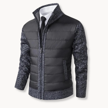 Veste Homme Premium Col Montant Manches Tricotées