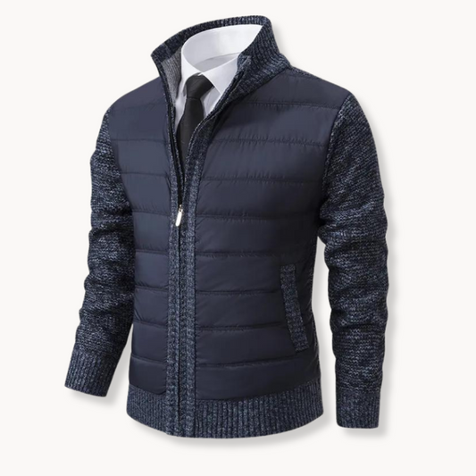 Veste Homme Premium Col Montant Manches Tricotées