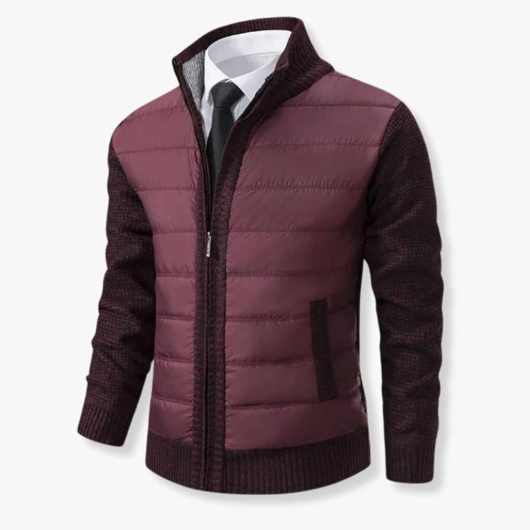 Veste Homme Premium Col Montant Manches Tricotées