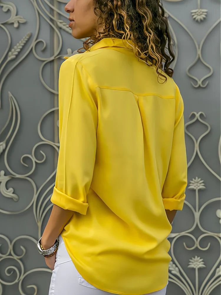 Blouse Longue à Boutons Tendance pour Femmes