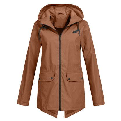 Manteau Moderne Imperméable Léger à Capuche pour Femme