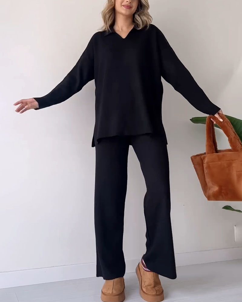 Ensemble Lounge Chic Oversize à Manches Longues pour Femmes