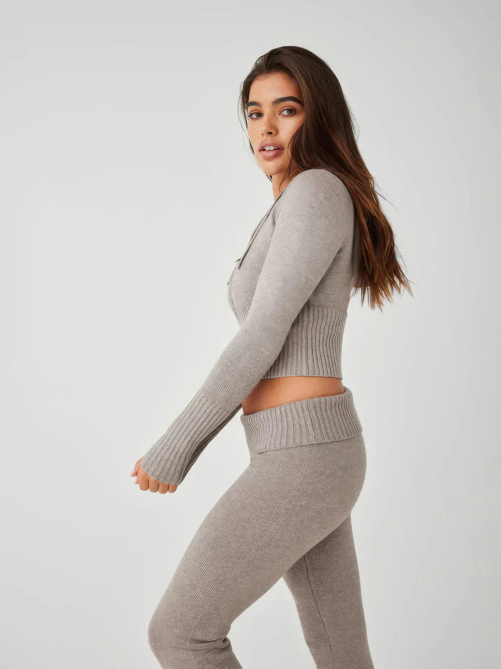 Ensemble Lounge Tricoté Ajusté Chic pour Femmes