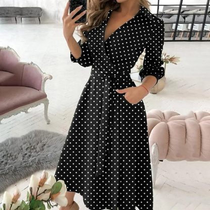 Robe blouse à revers rembourré pour femmes